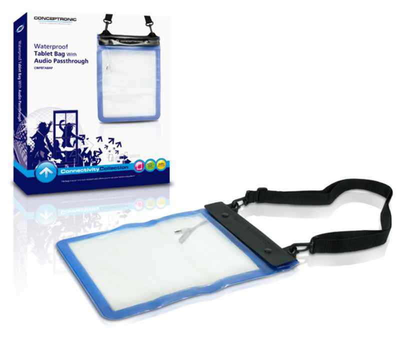Conceptronic Bolsa Resistente Al Agua Para Tablet Con Audio Passthrough  Cwpbtabap
